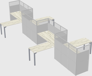 L-shape cubicles