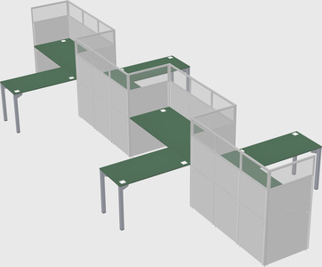 L-shape cubicles