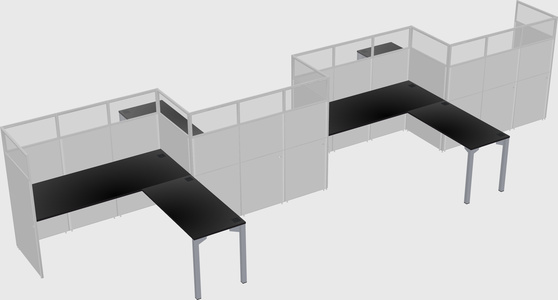 L-shape cubicles