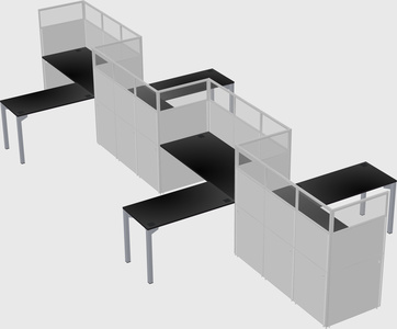 L-shape cubicles