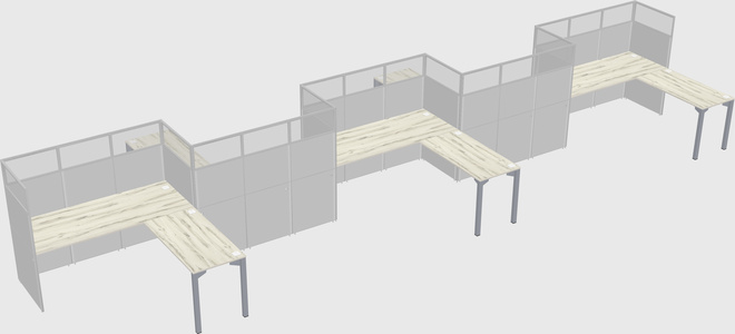 L-shape cubicles