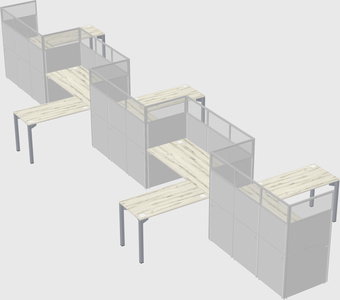 L-shape cubicles