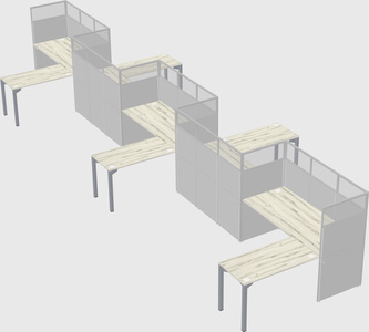 L-shape cubicles