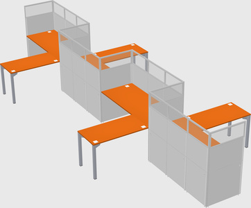 L-shape cubicles