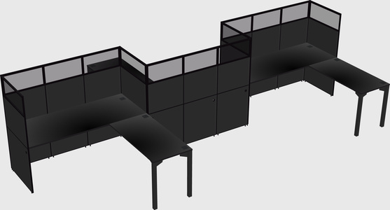 L-shape cubicles
