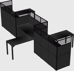 L-shape cubicles
