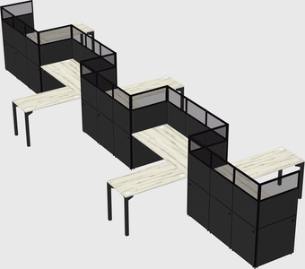 L-shape cubicles