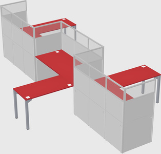 L-shape cubicles