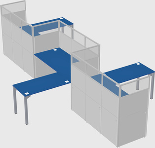 L-shape cubicles