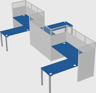 L-shape cubicles