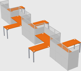 L-shape cubicles