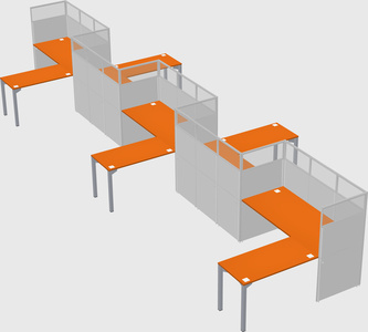 L-shape cubicles
