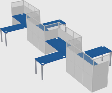 L-shape cubicles