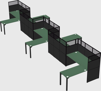 L-shape cubicles