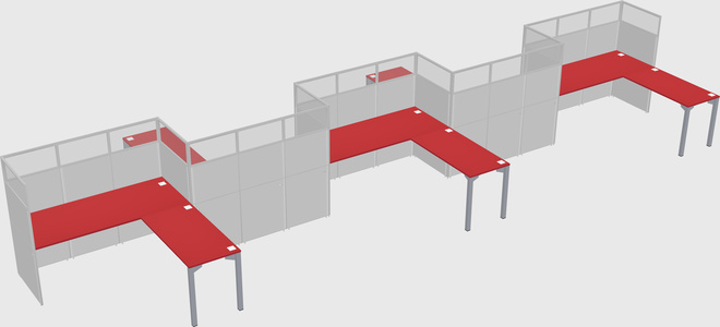 L-shape cubicles