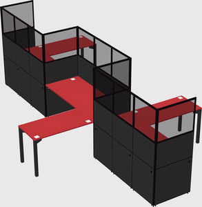 L-shape cubicles