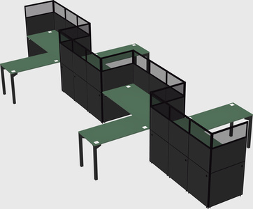L-shape cubicles