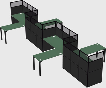 L-shape cubicles