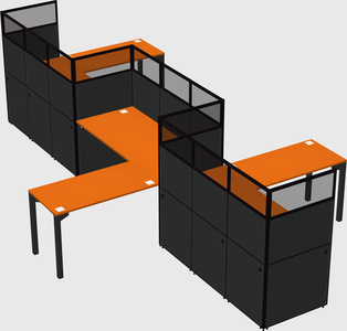 L-shape cubicles