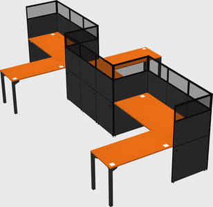 L-shape cubicles