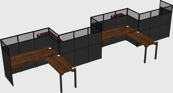 L-shape cubicles