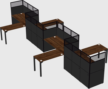 L-shape cubicles