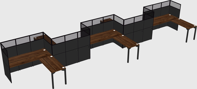 L-shape cubicles