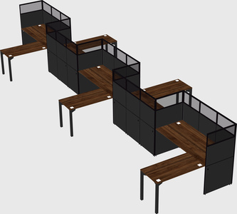 L-shape cubicles