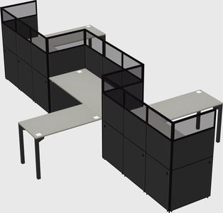 L-shape cubicles