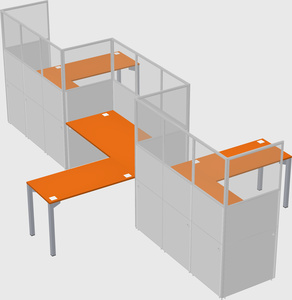 L-shape cubicles