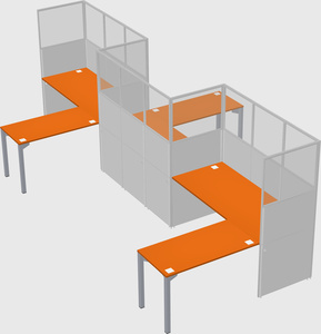 L-shape cubicles