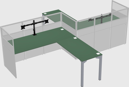 L-shape cubicles