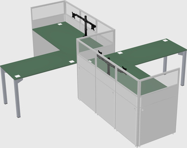 L-shape cubicles
