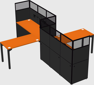 L-shape cubicles