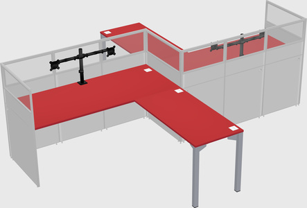 L-shape cubicles