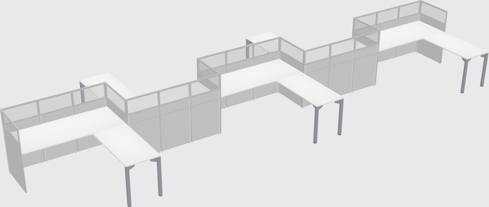 L-shape cubicles
