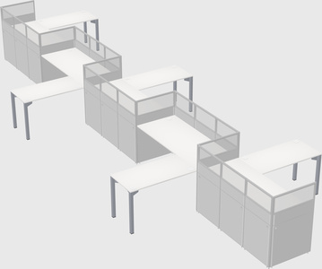 L-shape cubicles