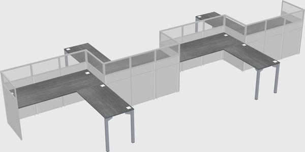 L-shape cubicles
