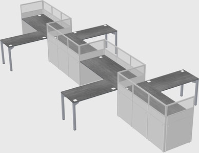 L-shape cubicles