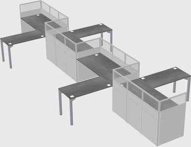 L-shape cubicles