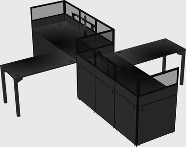 L-shape cubicles