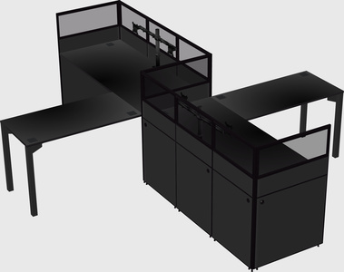 L-shape cubicles