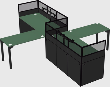 L-shape cubicles