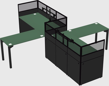 L-shape cubicles