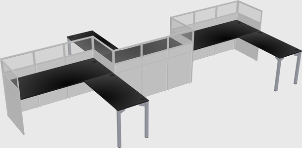 L-shape cubicles