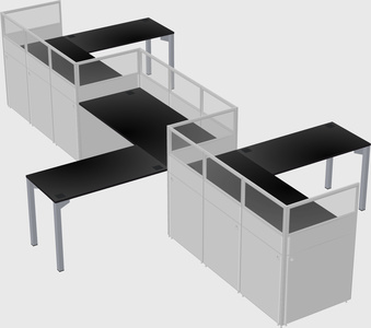 L-shape cubicles