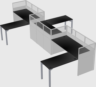 L-shape cubicles