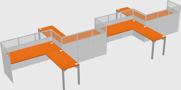 L-shape cubicles