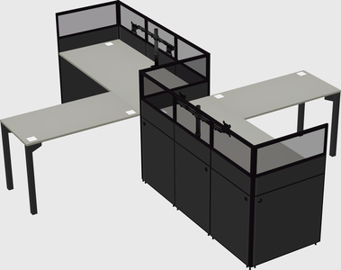 L-shape cubicles