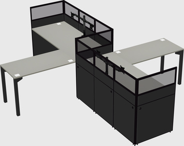L-shape cubicles